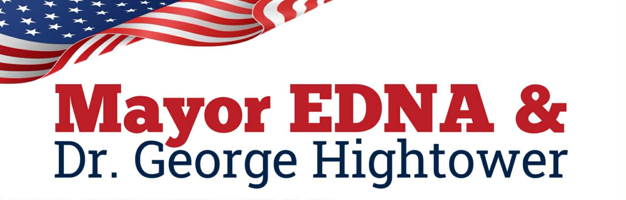 Edna and Dr. Hightower flag banner